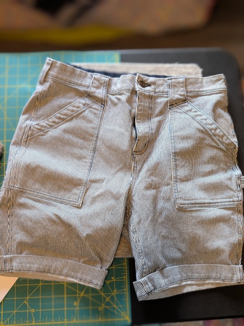 Duluth Trading Co. Rootstock Pinstripe Shorts Size 12 Midrise